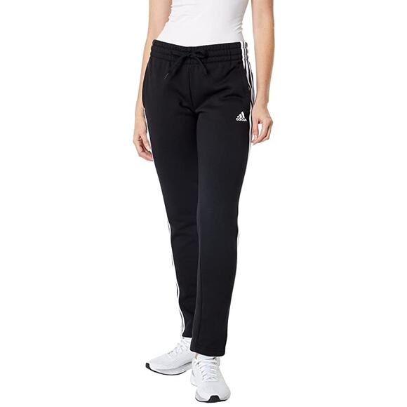 Adidas Women's Tapered Fleece Pants black/white medium - Picture 2 of 9